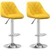 vidaXL Sgabello da bar 2 pezzi in velluto giallo senape