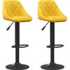 vidaXL Sgabello da bar 2 pezzi in velluto giallo senape