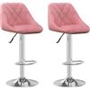 vidaXL Sgabello da bar 2 pezzi in velluto rosa