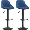 vidaXL Sgabello da bar 2 pezzi. Velluto blu