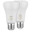 Philips Hue LED, set di 2 lampade E27 da 8W 800lm a luce ambiente bianca