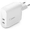Belkin Caricabatteria 2 Porte Usb C 20W Bianco