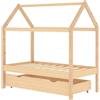 vidaXL Letto per bambini con cassetto in pino massiccio 70x140 cm