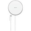 Deltaco Caricabatterie wireless Deltaco con MagSafe per iPhone, 15 W - bianco