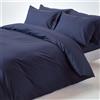 HOMESCAPES Biancheria da letto blu navy 200 fili, 135 x 200 cm