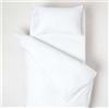 HOMESCAPES Biancheria da letto per bambini, bianca con strisce di raso, 100% cotone, trama 330