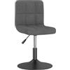 vidaXL Sgabello bar girevole in velluto grigio scuro