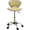 vidaXL Sedia da ufficio in Pelle finta crema
