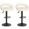 vidaXL Sgabello da bar 2 pz. Velluto crema