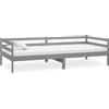 vidaXL Letto da giorno grigio pino massiccio 90x200 cm