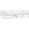 vidaXL Letto da giorno in pino massiccio bianco 90x200 cm