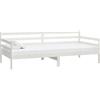 vidaXL Letto da giorno in pino massiccio bianco 90x200 cm