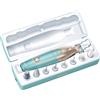 BEURER Set per manicure/pedicure a batteria, 3 pezzi, luce LED, 10 accessori, turchese e oro, MP 84