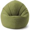 DS Produkte Pouf Lumaland Interior Line - Cuscino da seduta rotondo - Per interni - Imbottitura da 300 l - 120 x 80 x 75 cm - Lime