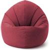 DS Produkte Pouf Lumaland Interior Line - Cuscino da seduta rotondo - Per interni - Imbottitura da 300 l - 120 x 80 x 75 cm - Rosso