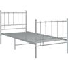 vidaXL Letto grigio metallo 100x200 cm