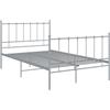 vidaXL Letto in metallo grigio 120x200 cm