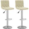vidaXL Sgabello da bar 2 pz. Velluto crema