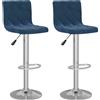 vidaXL Sgabello da bar 2 pezzi. Velluto blu