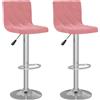 vidaXL Sgabello da bar 2 pezzi in velluto rosa