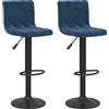 vidaXL Sgabello da bar 2 pezzi. Velluto blu