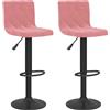 vidaXL Sgabello da bar 2 pezzi in velluto rosa