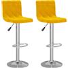 vidaXL Sgabello da bar 2 pezzi in velluto giallo senape