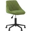vidaXL Sedia da ufficio girevole in velluto verde chiaro