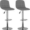 vidaXL Sgabello da bar 2 pezzi in tessuto grigio chiaro