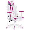 Diablo X- Ray Gaming Armchair Poltrona da ufficio 4D Braccioli Design ergonomico Similcuoio Perforazione Funzione a dondolo Dimensioni normali Bianco-Rosa