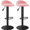 vidaXL Sgabello da bar 2 pezzi in velluto rosa
