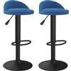 vidaXL Sgabello da bar 2 pezzi. Velluto blu