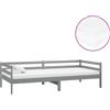 vidaXL Letto da giorno con materasso 90x200 cm grigio in legno di pino massiccio