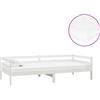 vidaXL Letto da giorno con materasso 90x200 cm in legno di pino massiccio bianco