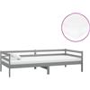 vidaXL Letto da giorno con materasso 90x200 cm grigio in legno di pino massiccio
