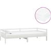 vidaXL Letto da giorno con materasso 90x200 cm in legno di pino massiccio bianco