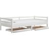 vidaXL Letto da giorno con cassetti bianco 90x200 cm in legno di pino massiccio