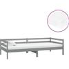 vidaXL Letto da giorno con materasso 90x200 cm grigio in legno di pino massiccio