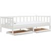 vidaXL Divano letto con cassetti 90x200 cm Bianco Legno massello di pino