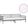 vidaXL Letto da giorno con materasso 90x200 cm grigio in legno di pino massiccio