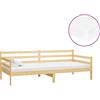 vidaXL Letto da giorno con materasso 90x200 cm in legno di pino massiccio
