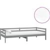 vidaXL Letto da giorno con materasso 90x200 cm grigio in legno di pino massiccio