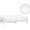 vidaXL Letto da giorno con materasso 90x200 cm in legno di pino massiccio bianco
