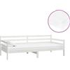 vidaXL Letto da giorno con materasso 90x200 cm in legno di pino massiccio bianco