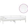 vidaXL Letto da giorno con materasso 90x200 cm in legno di pino massiccio bianco