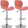 vidaXL Sgabello da bar 2 pezzi in velluto rosa