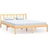 vidaXL Letto in legno di pino massiccio 140x190 cm