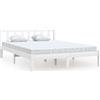 vidaXL Letto in legno massiccio di pino bianco 135x190 cm