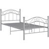 vidaXL Letto grigio metallo 100x200 cm