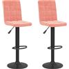 vidaXL Sgabello da bar 2 pezzi in velluto rosa